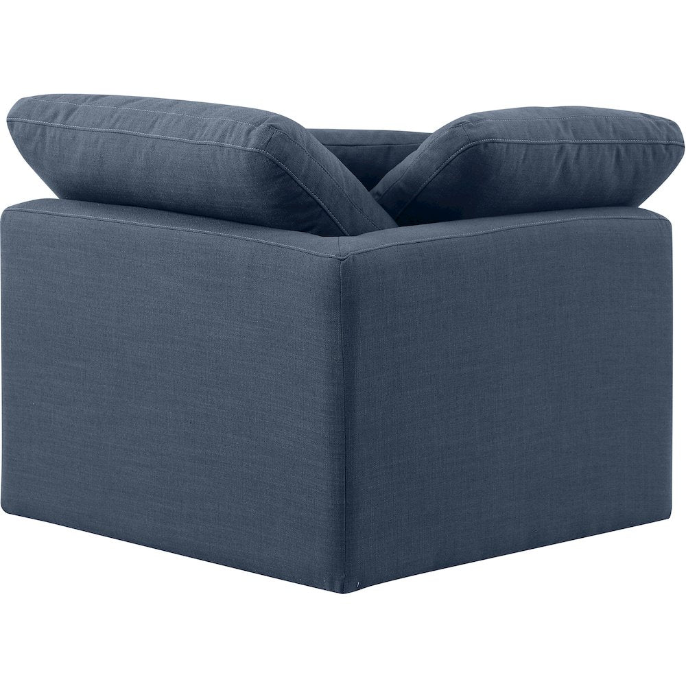 Indulge Navy Linen Textured Fabric Corner Chair