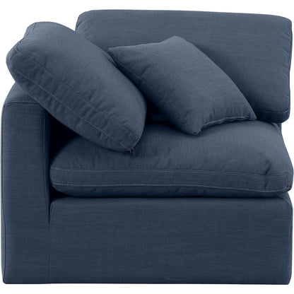 Indulge Navy Linen Textured Fabric Corner Chair