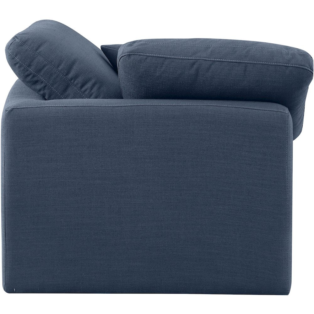 Indulge Navy Linen Textured Fabric Corner Chair