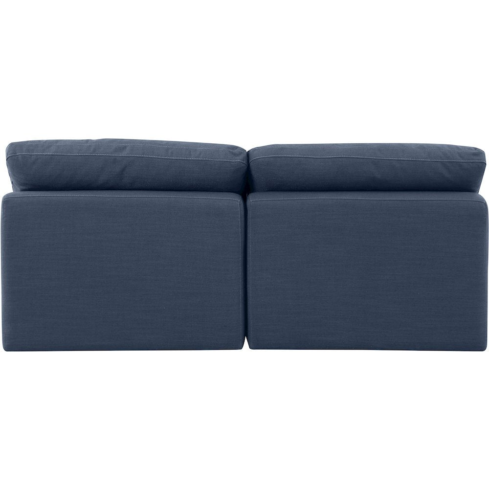 Indulge Navy Linen Textured Fabric Modular Sofa