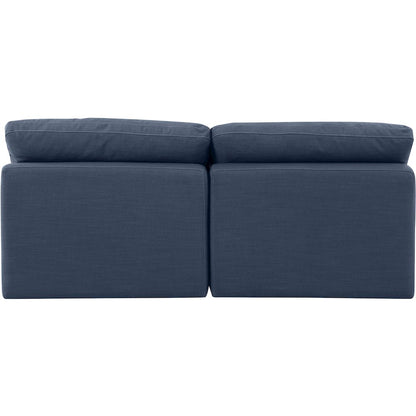 Indulge Navy Linen Textured Fabric Modular Sofa
