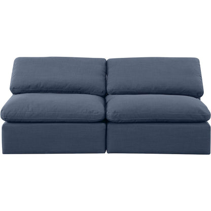 Indulge Navy Linen Textured Fabric Modular Sofa
