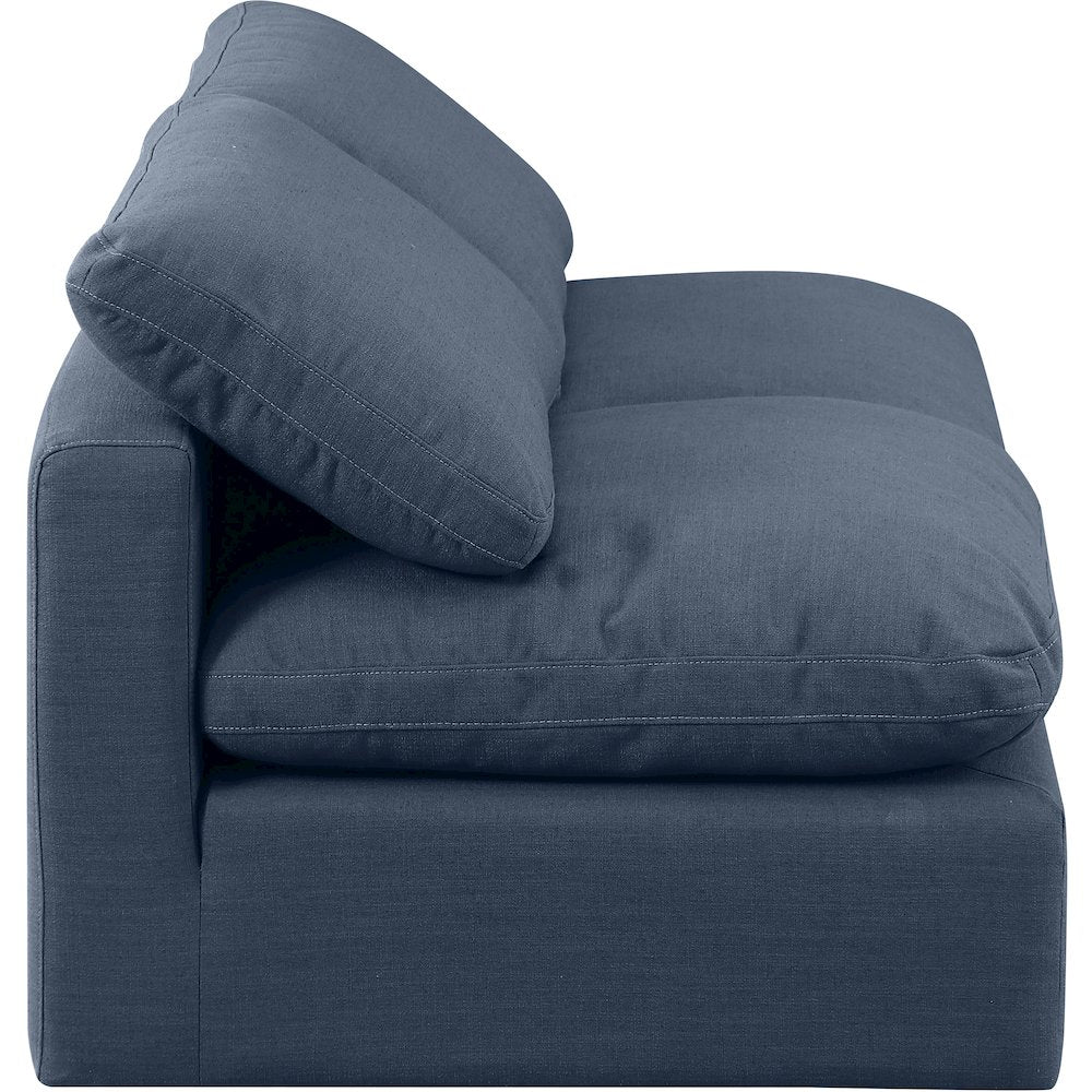 Indulge Navy Linen Textured Fabric Modular Sofa