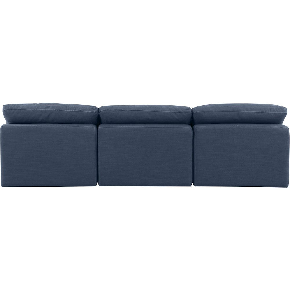 Indulge Navy Linen Textured Fabric Modular Sofa