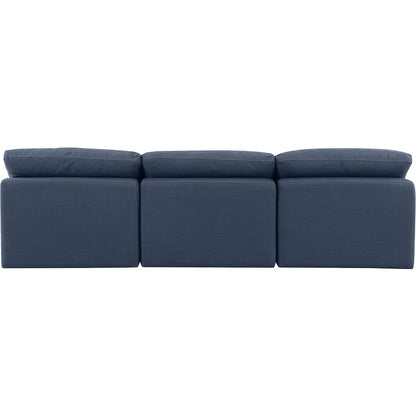 Indulge Navy Linen Textured Fabric Modular Sofa