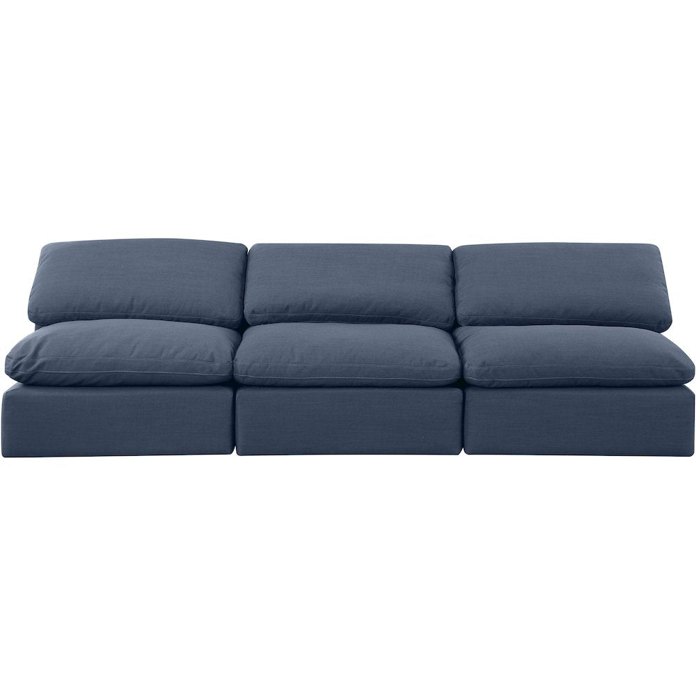 Indulge Navy Linen Textured Fabric Modular Sofa