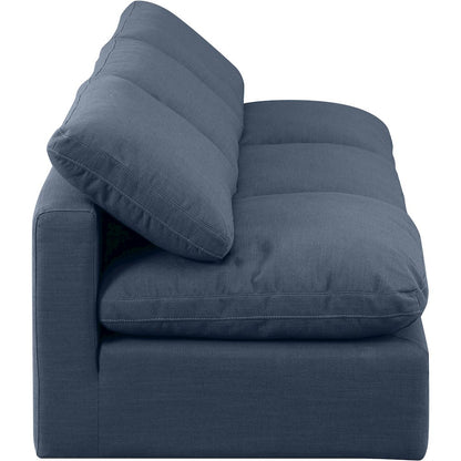 Indulge Navy Linen Textured Fabric Modular Sofa