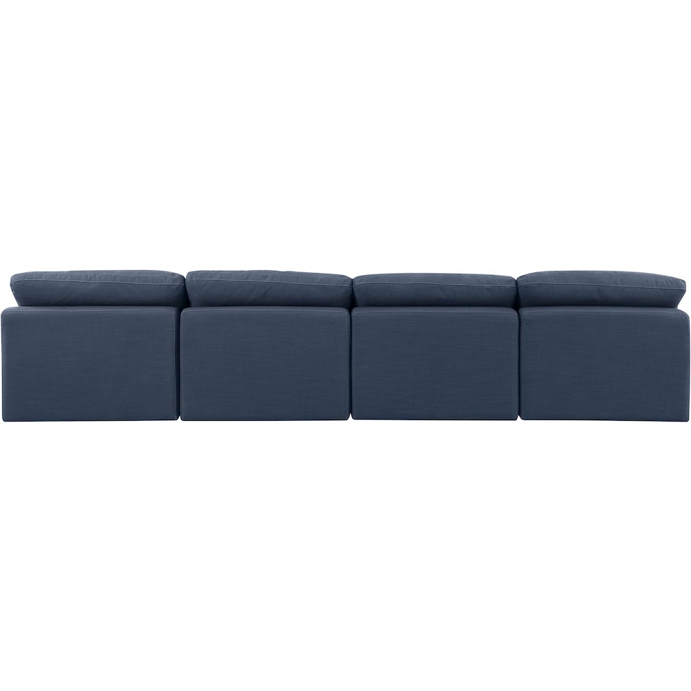 Indulge Navy Linen Textured Fabric Modular Sofa