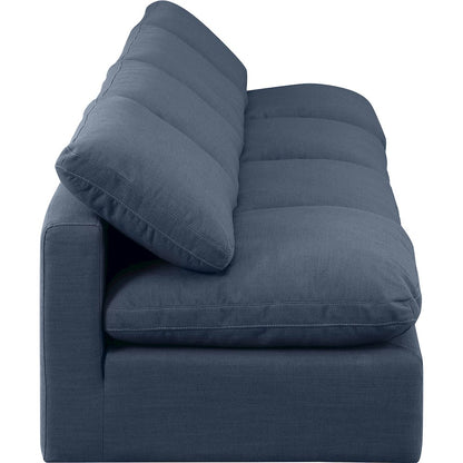 Indulge Navy Linen Textured Fabric Modular Sofa