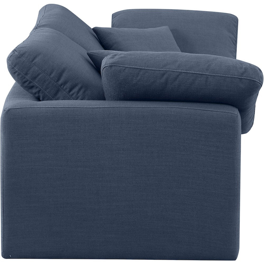 Indulge Navy Linen Textured Fabric Modular Sofa