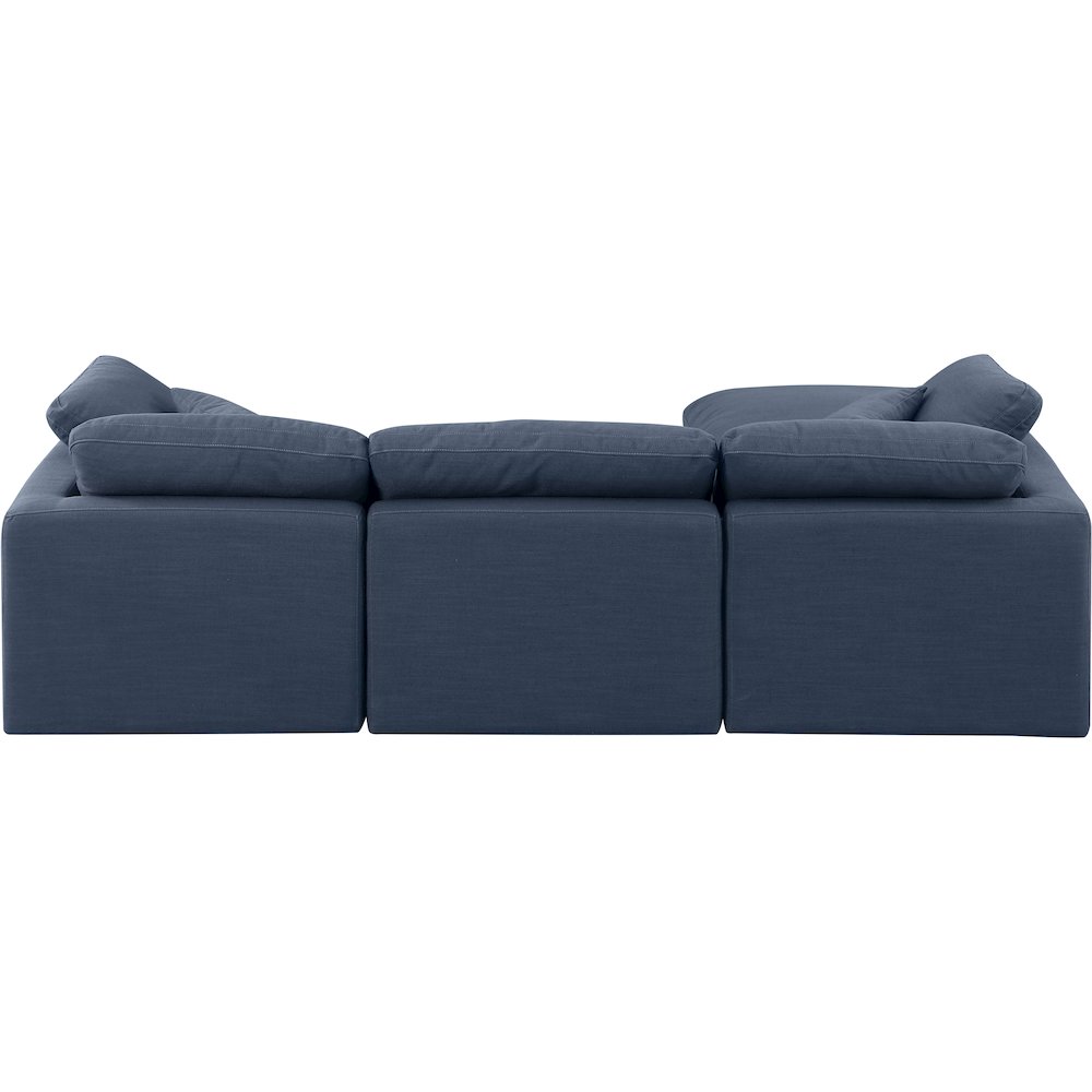 Indulge Navy Linen Textured Fabric Modular Sectional
