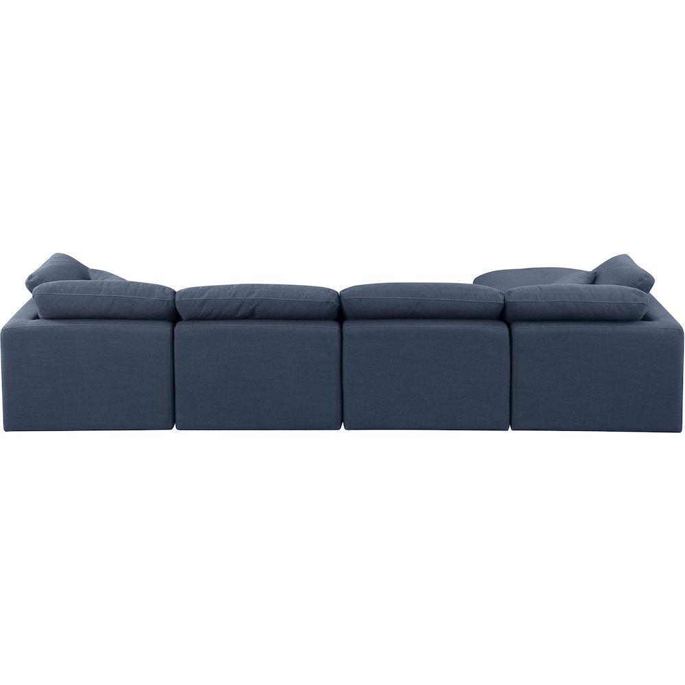 Indulge Navy Linen Textured Fabric Modular Sectional