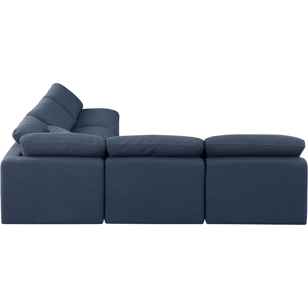 Indulge Navy Linen Textured Fabric Modular Sectional