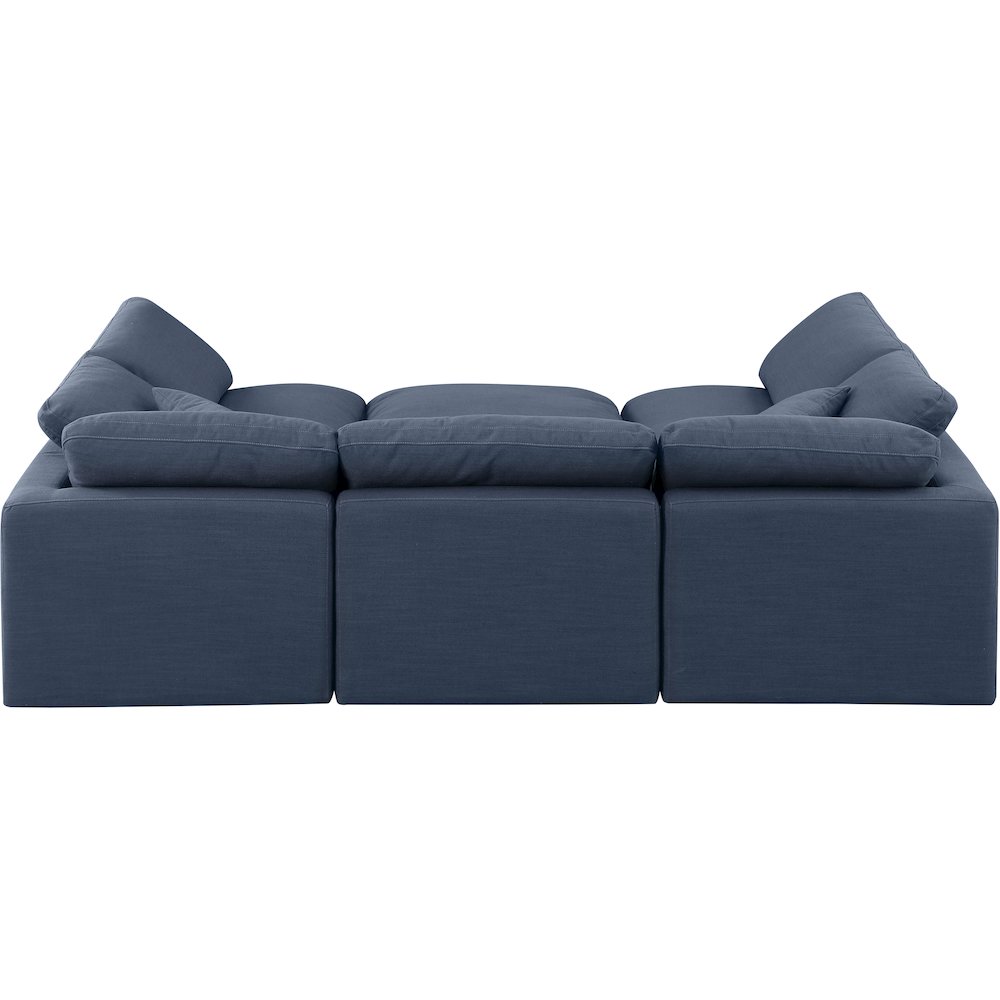 Indulge Navy Linen Textured Fabric Modular Sectional