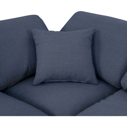 Indulge Navy Linen Textured Fabric Modular Sectional