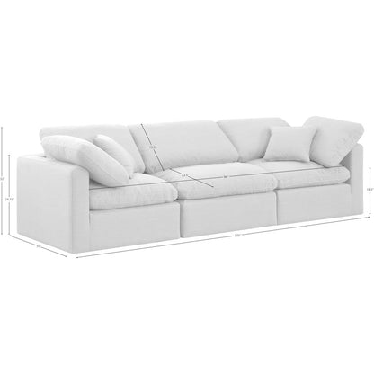 Indulge White Linen Textured Fabric Modular Sofa