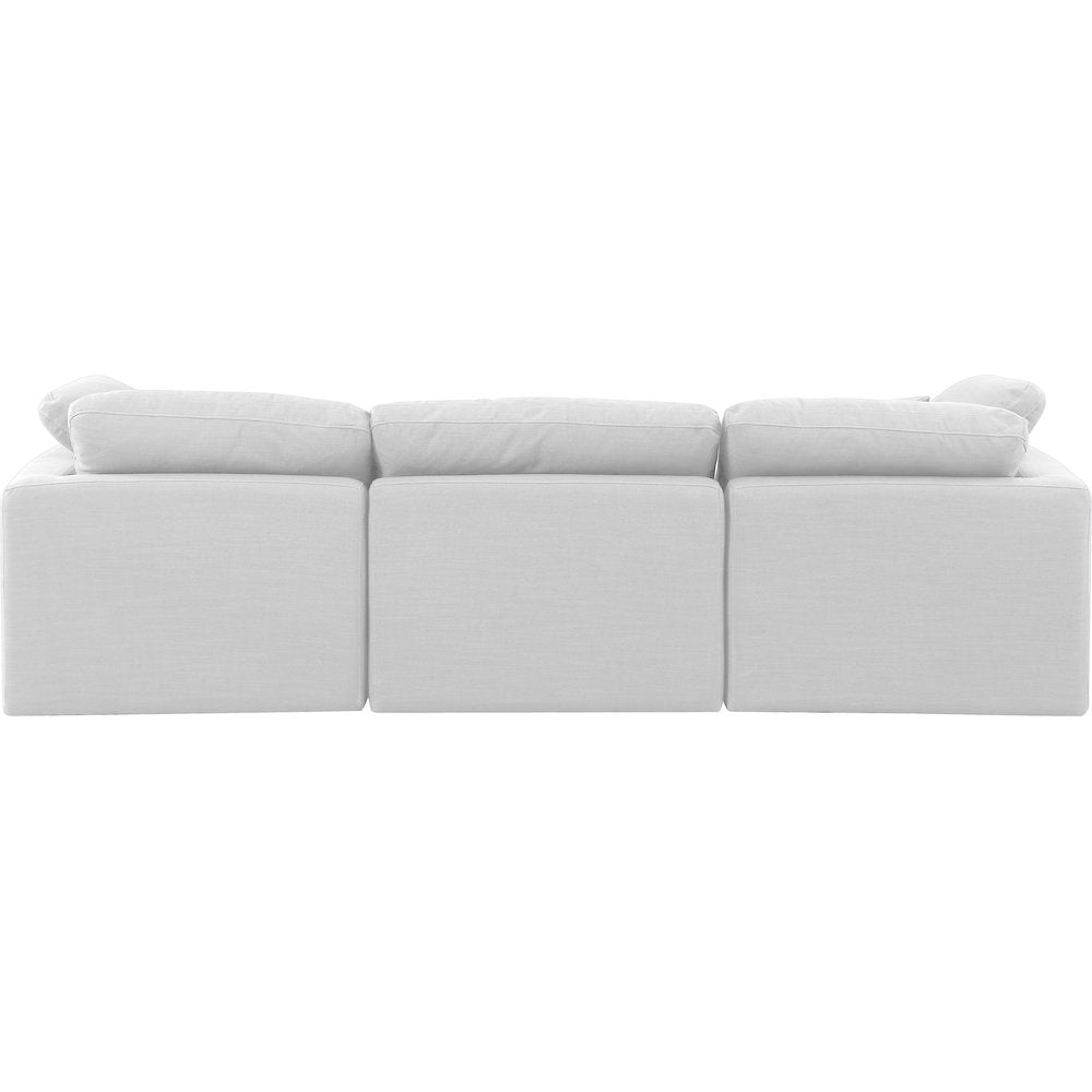 Indulge White Linen Textured Fabric Modular Sofa