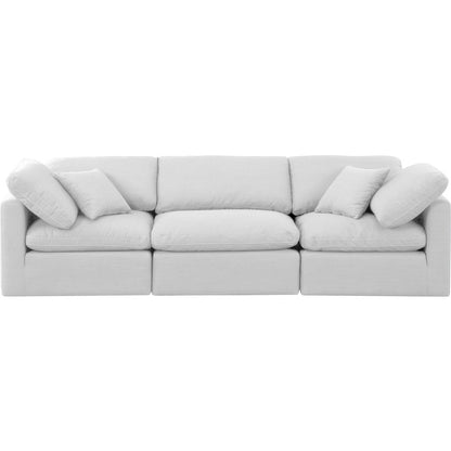 Indulge White Linen Textured Fabric Modular Sofa