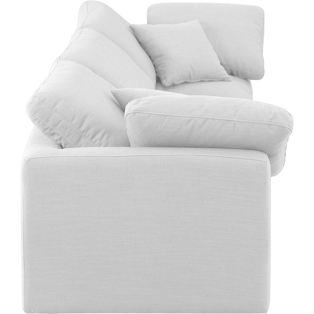 Indulge White Linen Textured Fabric Modular Sofa