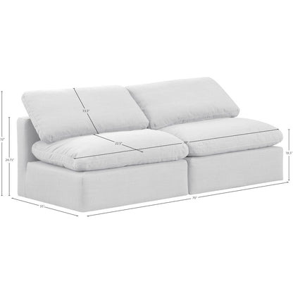 Indulge White Linen Textured Fabric Modular Sofa