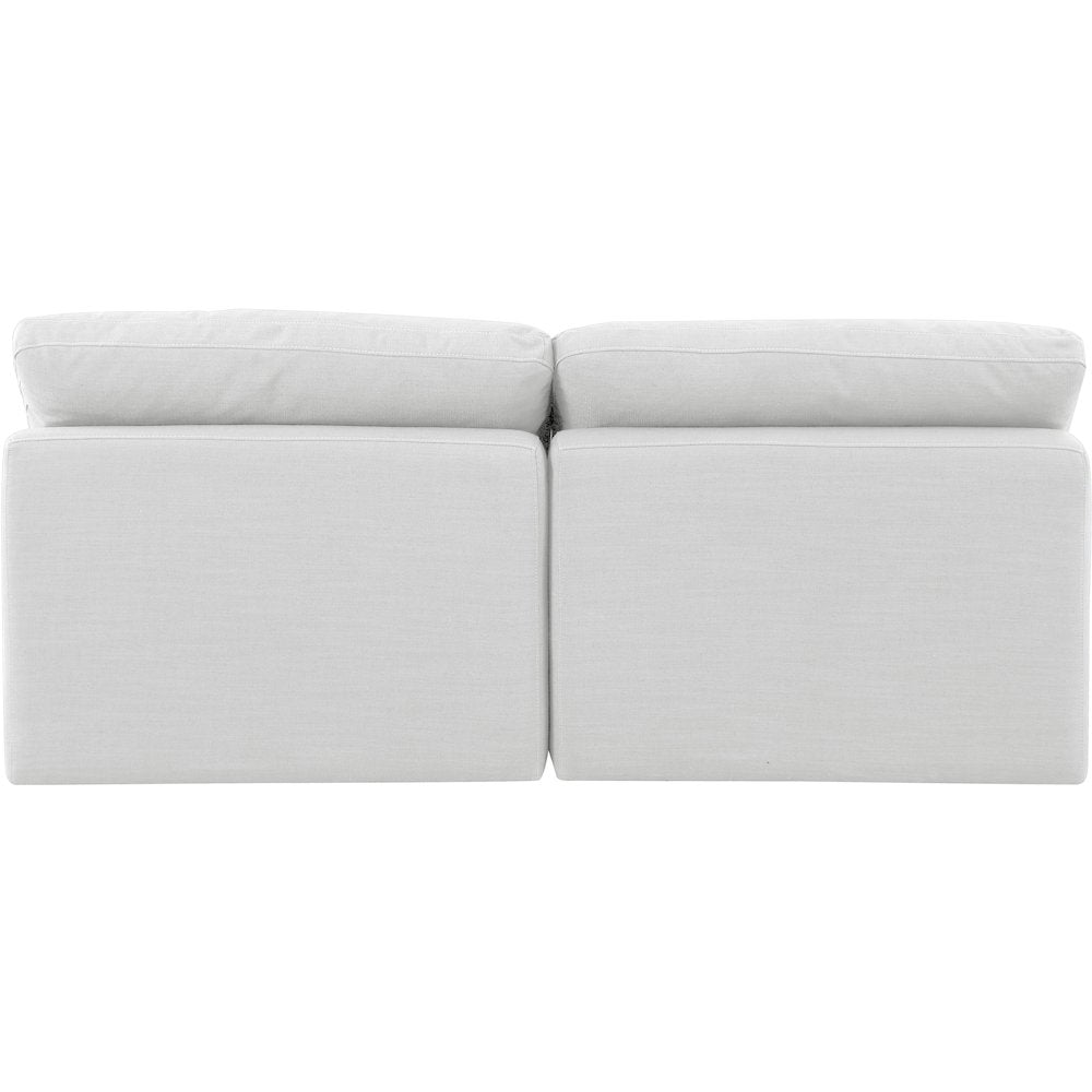 Indulge White Linen Textured Fabric Modular Sofa