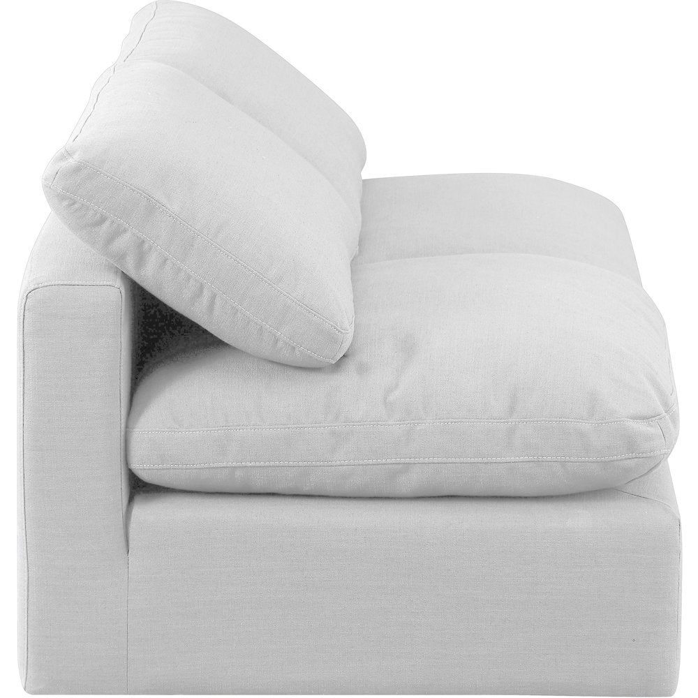 Indulge White Linen Textured Fabric Modular Sofa