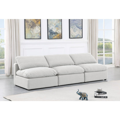 Indulge White Linen Textured Fabric Modular Sofa