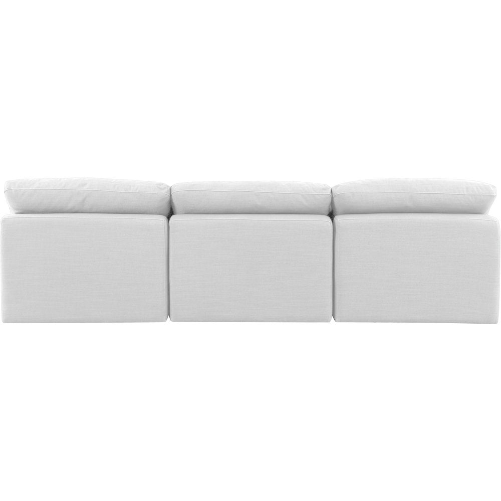 Indulge White Linen Textured Fabric Modular Sofa