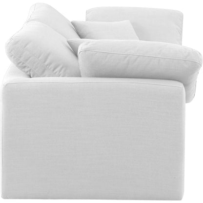 Indulge White Linen Textured Fabric Modular Sofa