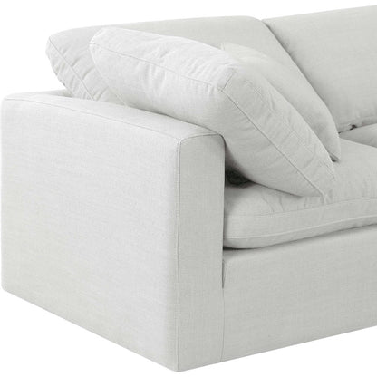 Indulge White Linen Textured Fabric Modular Sofa