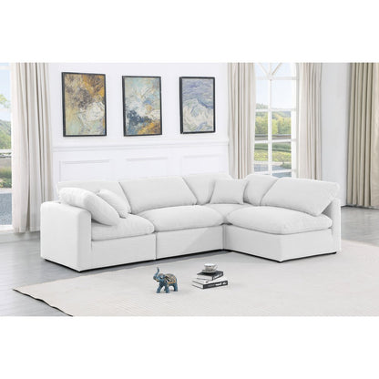 Indulge White Linen Textured Fabric Modular Sectional