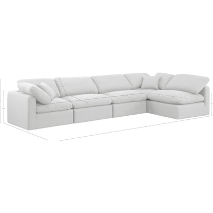 Indulge White Linen Textured Fabric Modular Sectional