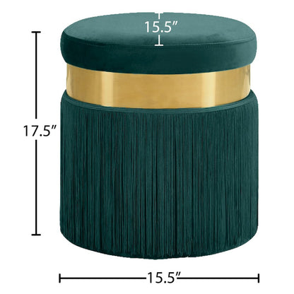 Yasmine Green Velvet Ottoman/Stool