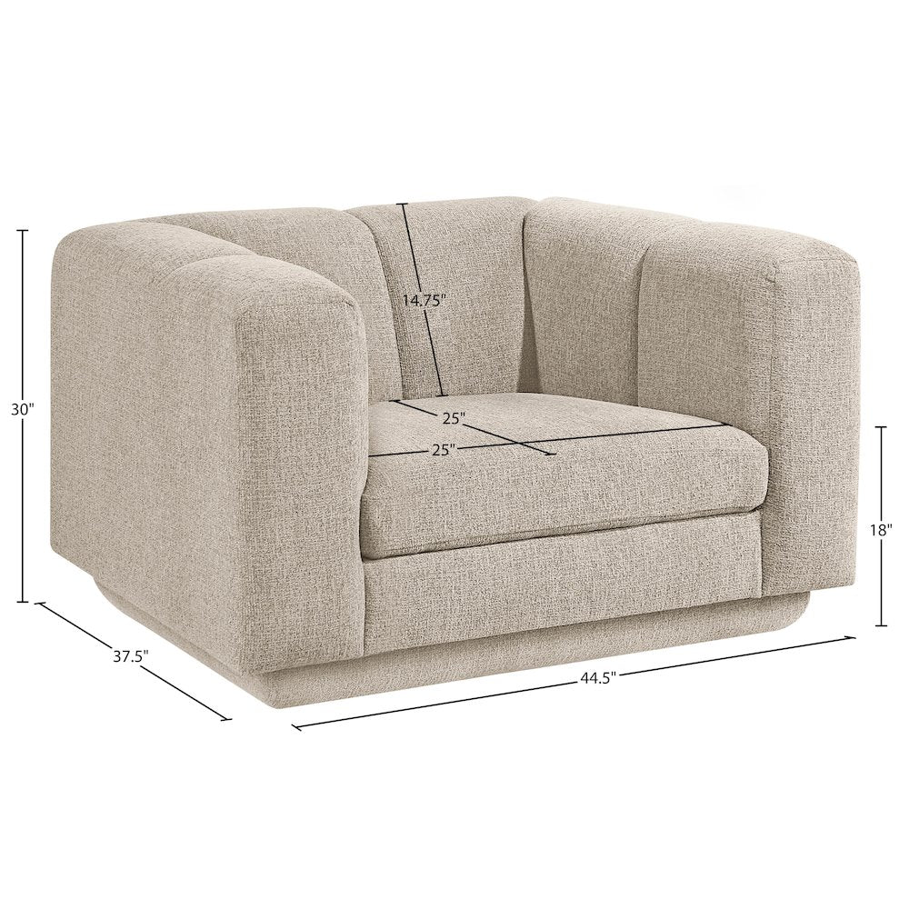 Modari Beige Fabric Upholstered Chair