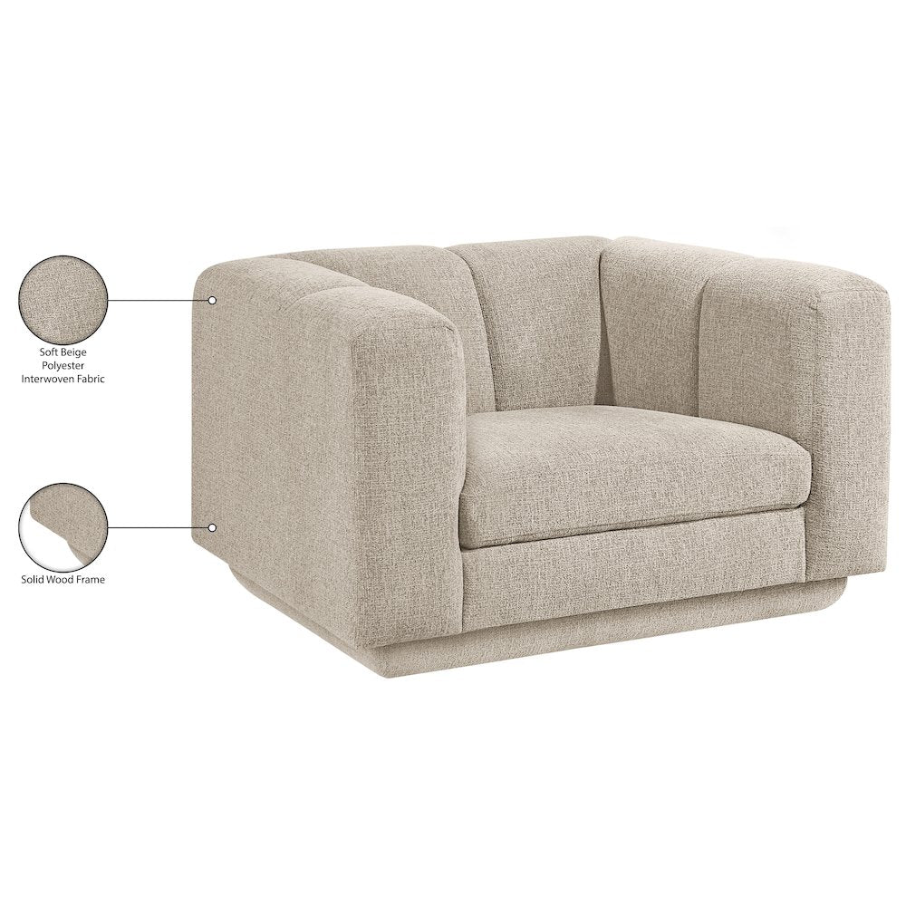 Modari Beige Fabric Upholstered Chair