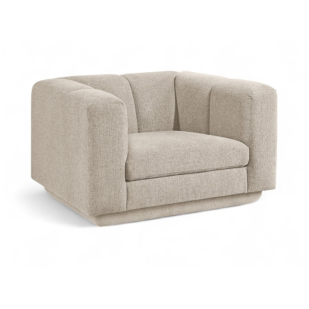 Modari Beige Fabric Upholstered Chair