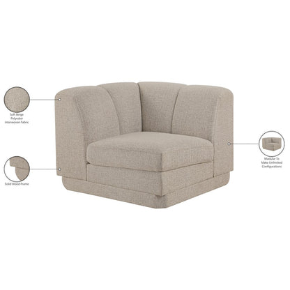 Modari Beige Fabric Upholstered Corner Chair