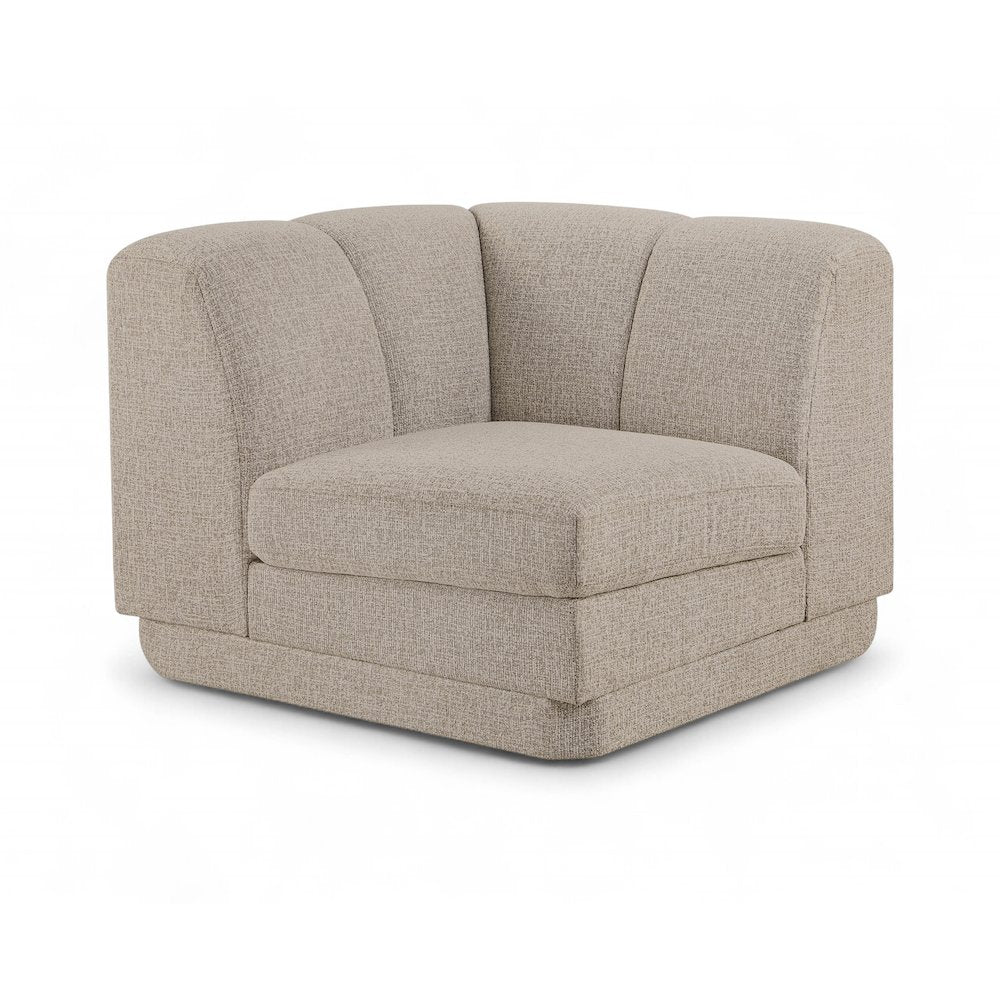 Modari Beige Fabric Upholstered Corner Chair
