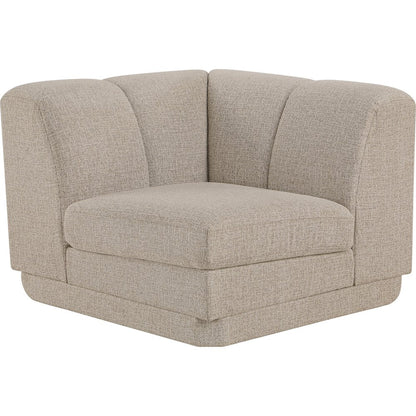 Modari Beige Fabric Upholstered Corner Chair