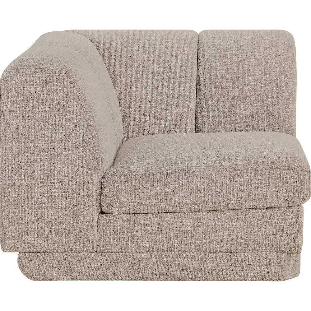 Modari Beige Fabric Upholstered Corner Chair