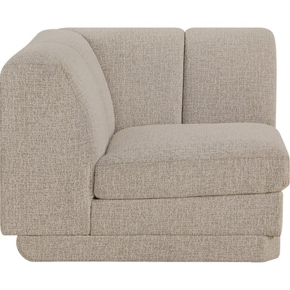Modari Beige Fabric Upholstered Corner Chair