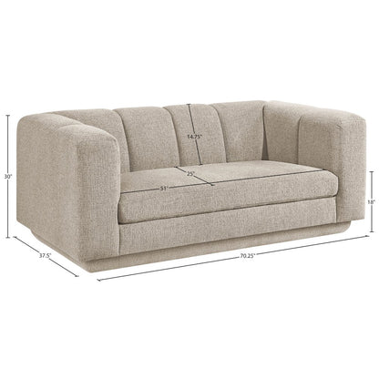 Modari 70.25" Beige Fabric Upholstered Loveseat