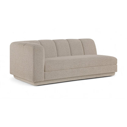 Modari 76.75" Beige Fabric Upholstered Left Arm Sofa