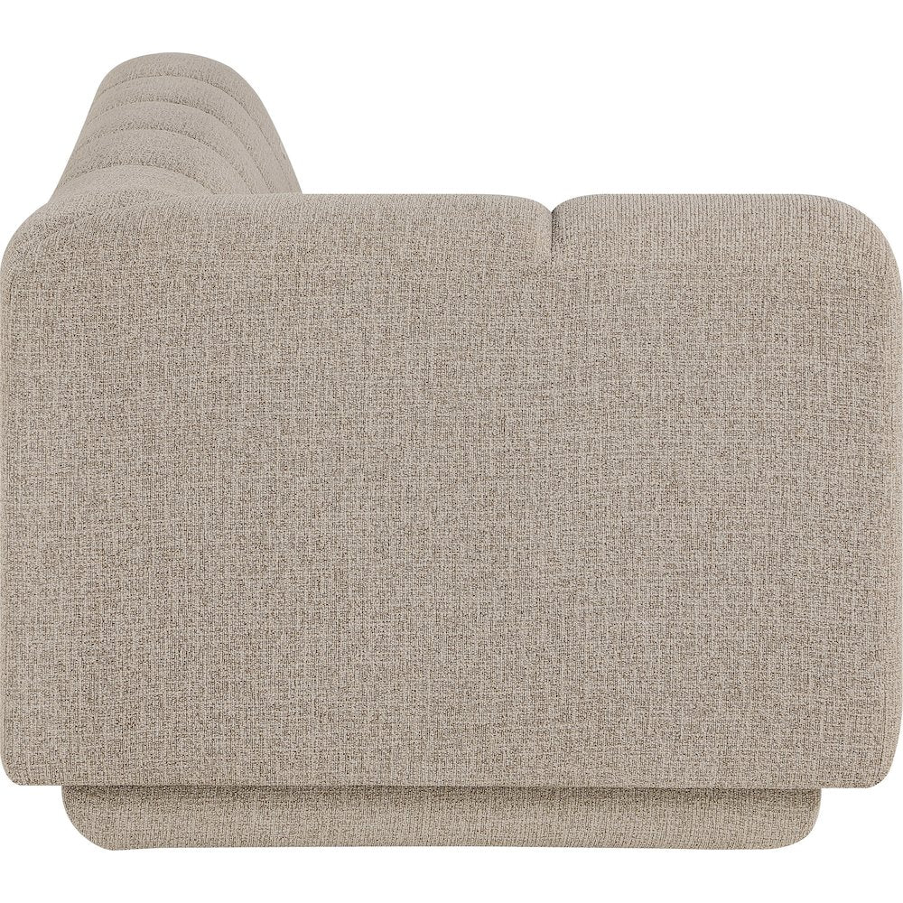 Modari 76.75" Beige Fabric Upholstered Left Arm Sofa