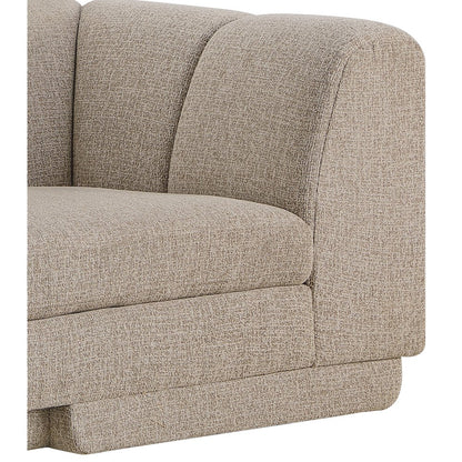 Modari 76.75" Beige Fabric Upholstered Left Arm Sofa