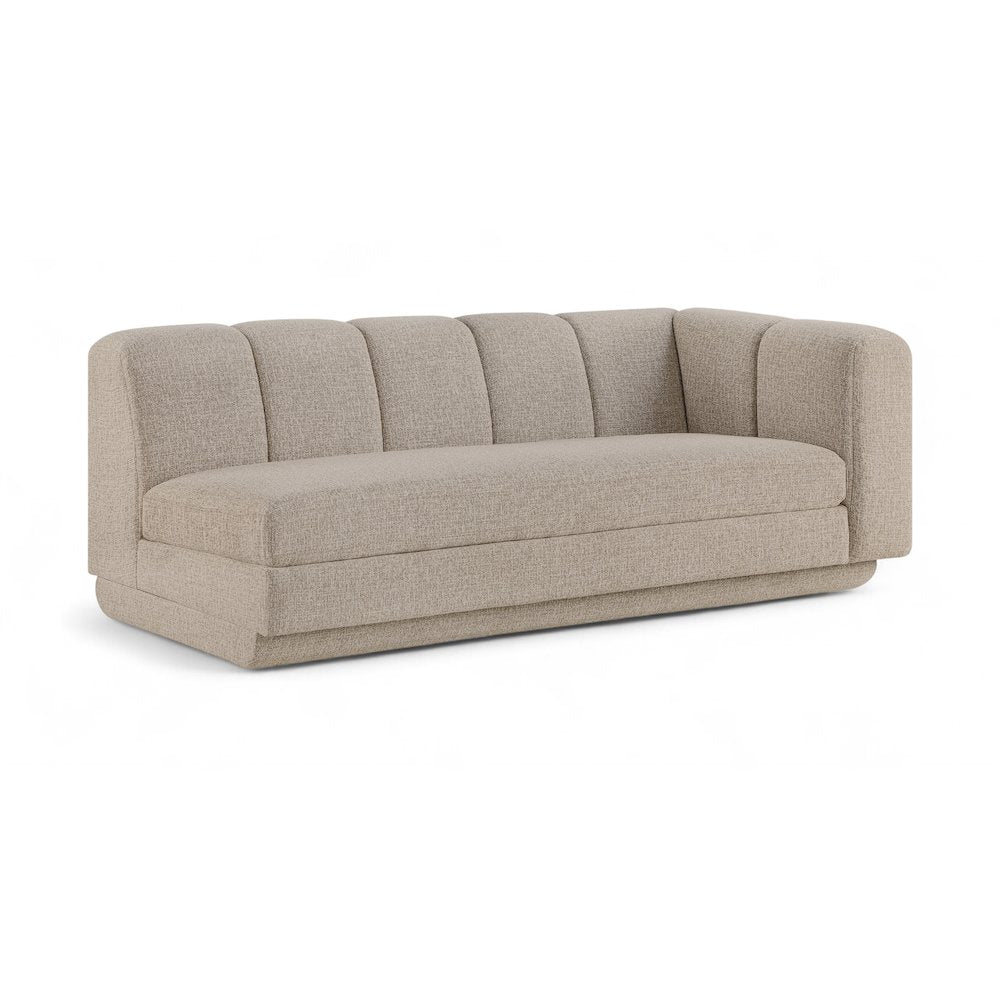 Modari 76.75" Beige Fabric Upholstered Right Arm Sofa