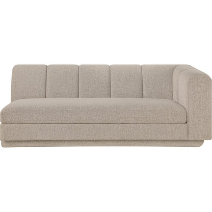 Modari 76.75" Beige Fabric Upholstered Right Arm Sofa