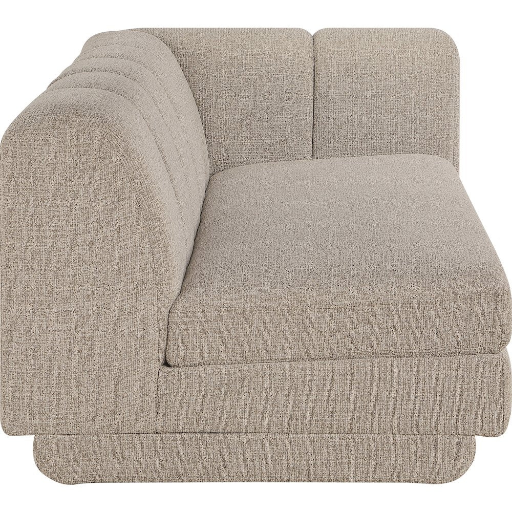 Modari 76.75" Beige Fabric Upholstered Right Arm Sofa