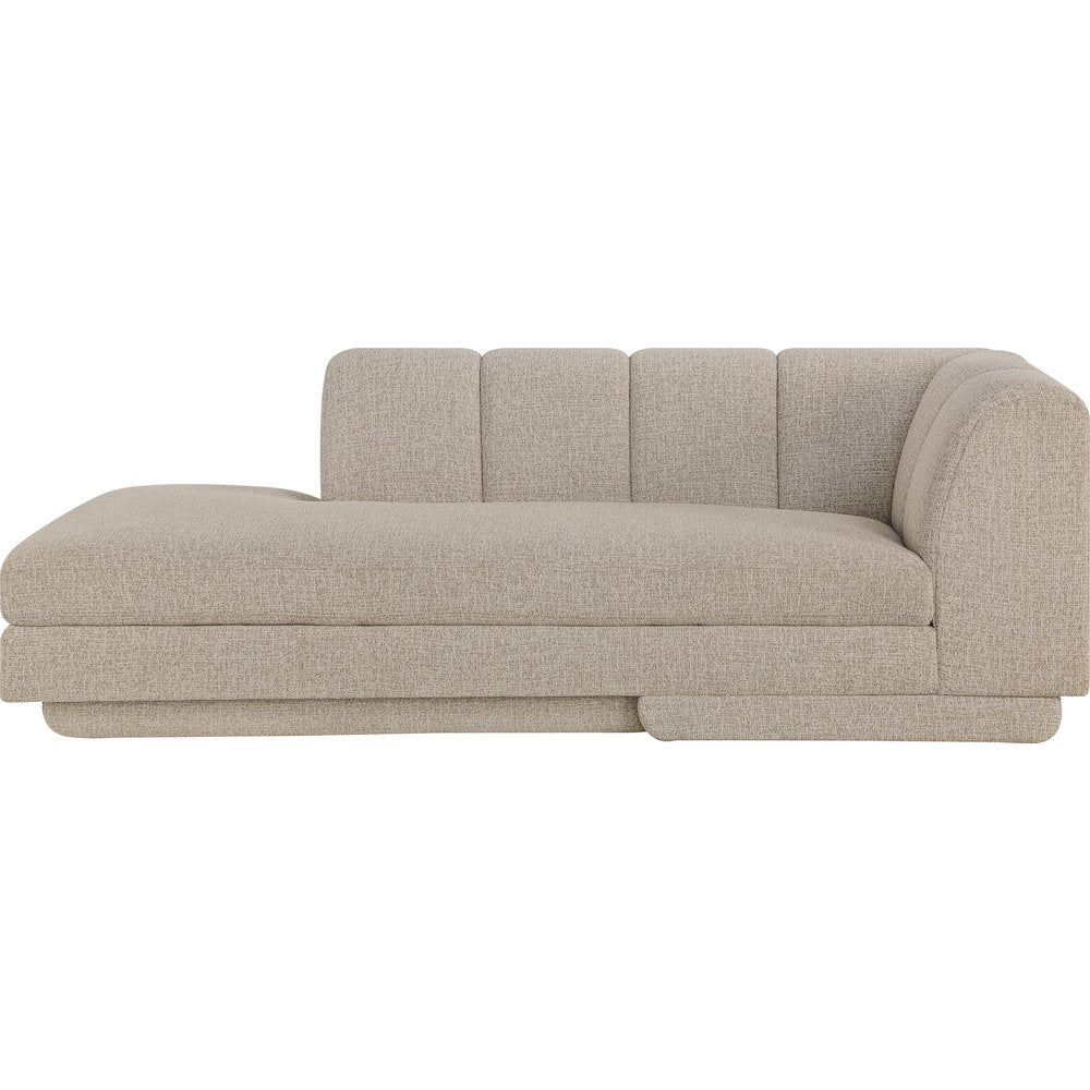 Modari Beige Fabric Upholstered Right Arm Chaise
