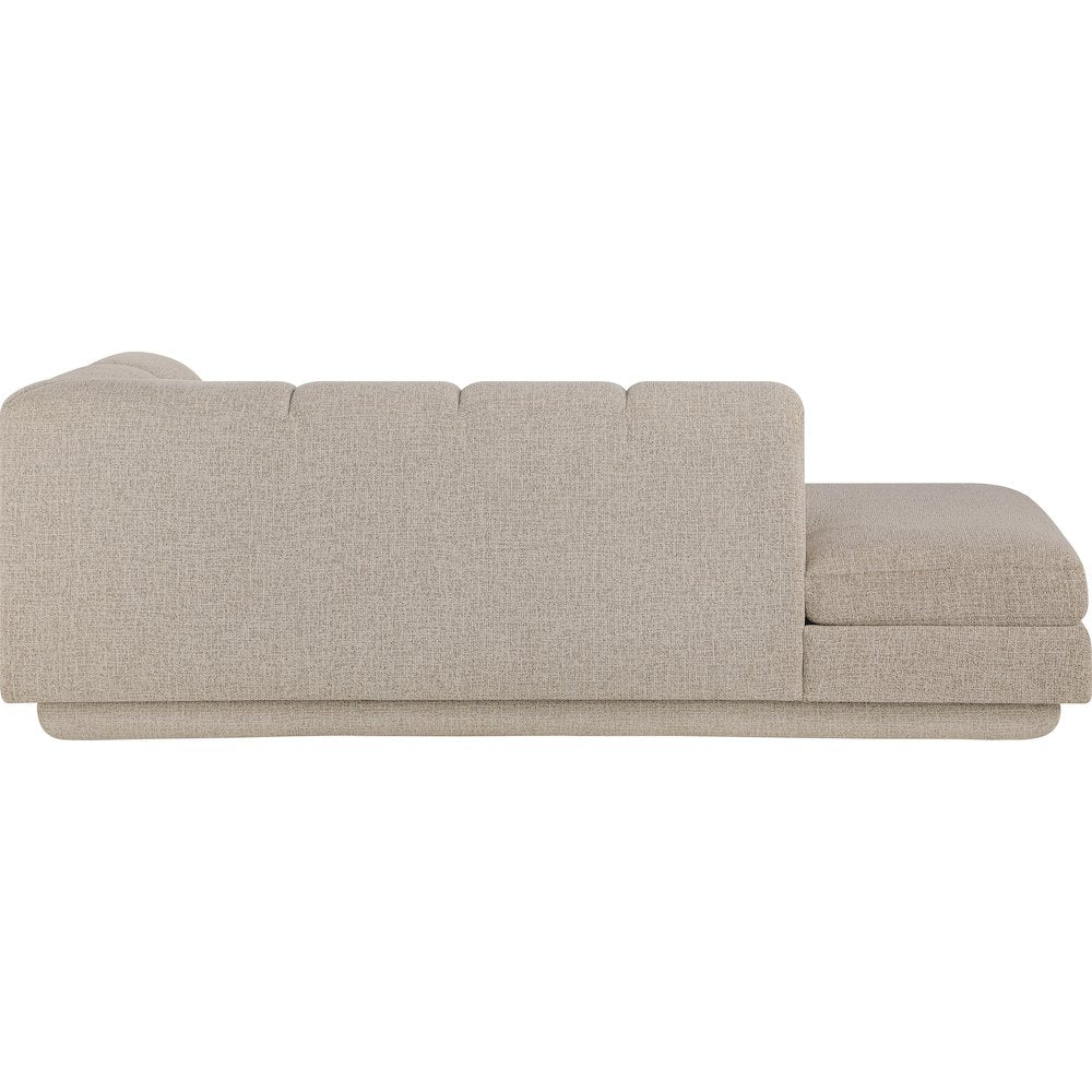 Modari Beige Fabric Upholstered Right Arm Chaise